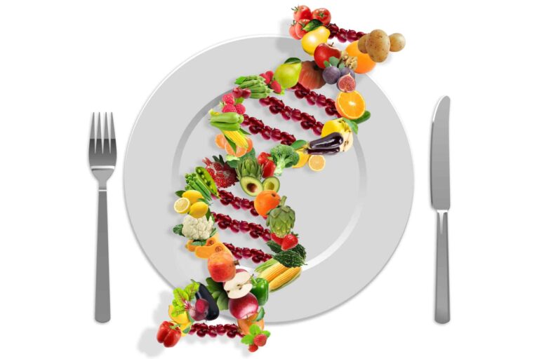DNA Diet plate showing DNA structure